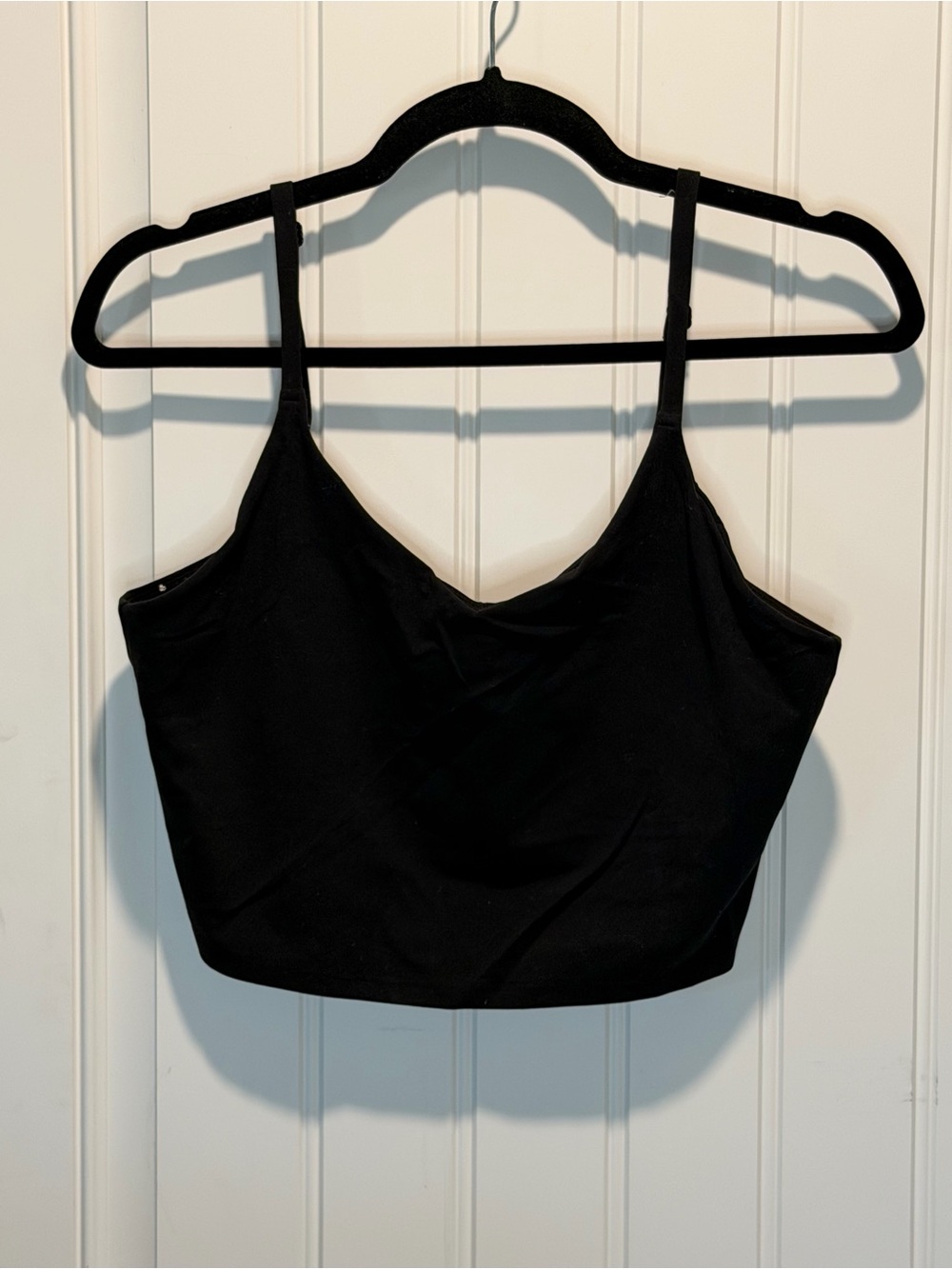 Athleta Black V Neck Cropped Cami Tank Top